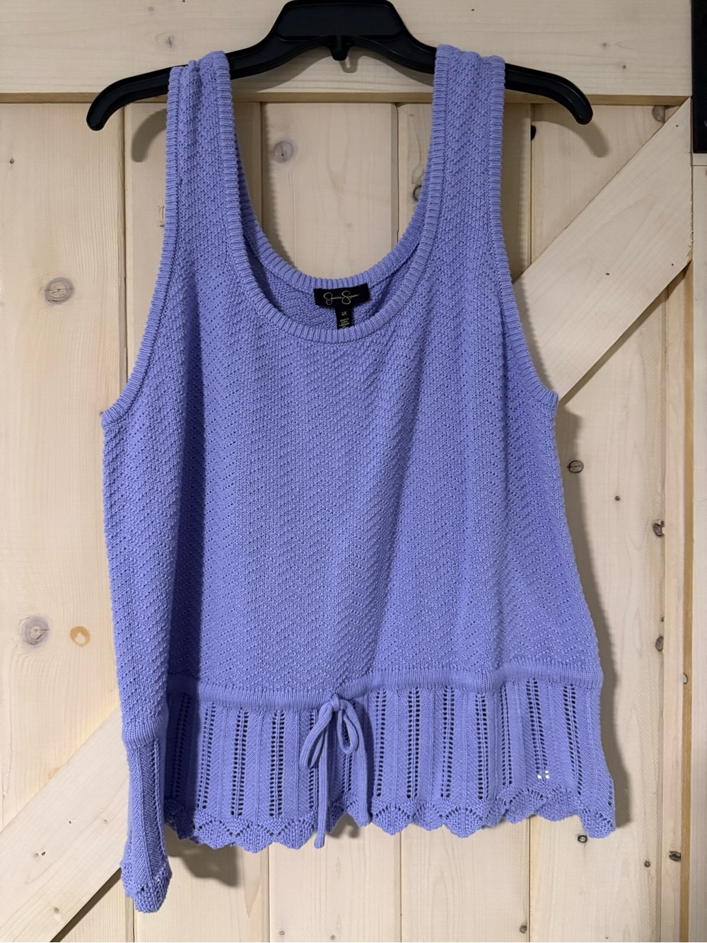 Jessica Simpson Lilac Knit Tank Top with Drawstring Hem Size 2X NWT